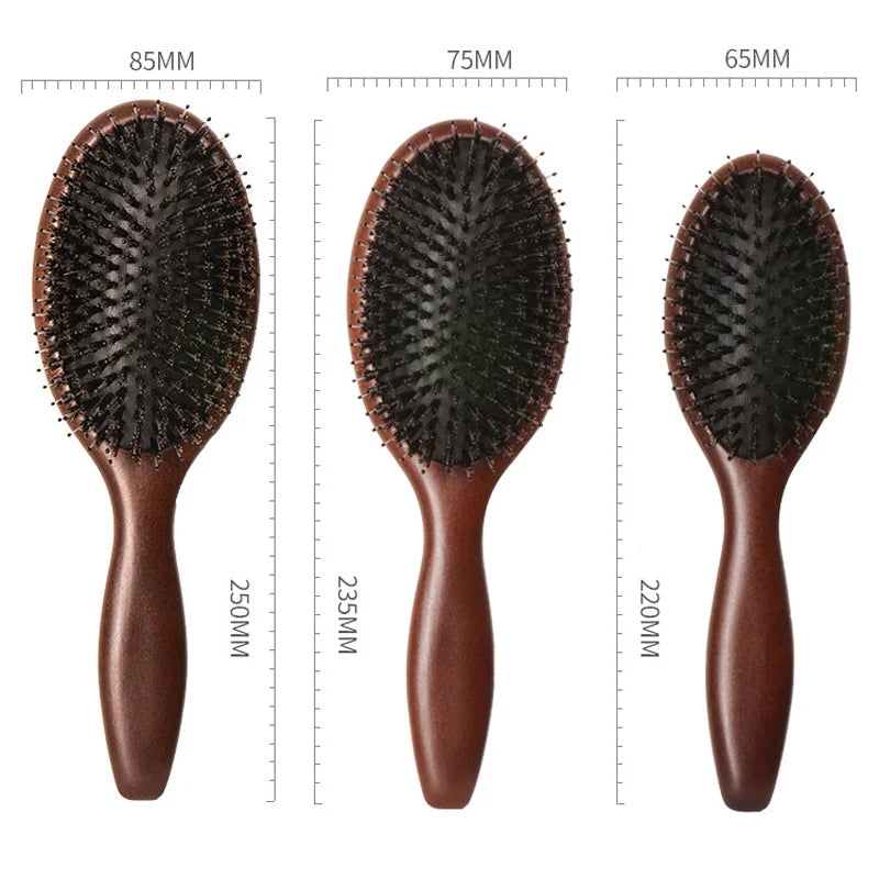 Wooden Hair Brush Comb – Naturlig Antistatisk Hårbørste med Luftpute og Massasjeeffekt