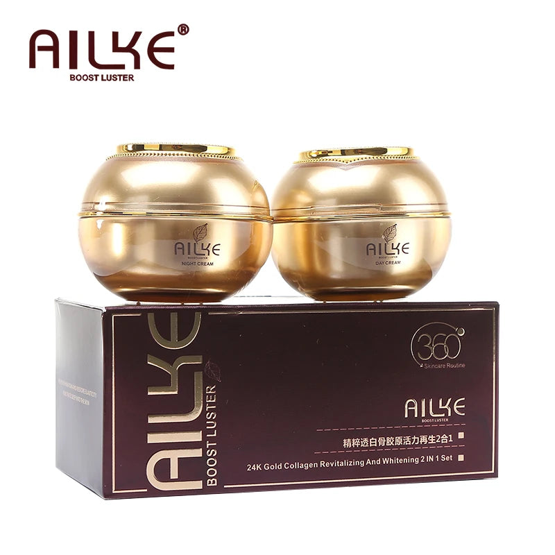 AILKE 24K Collagen Whitening &amp; Moisturizing Set – glød, jevnhet og ungdommelig hudtone