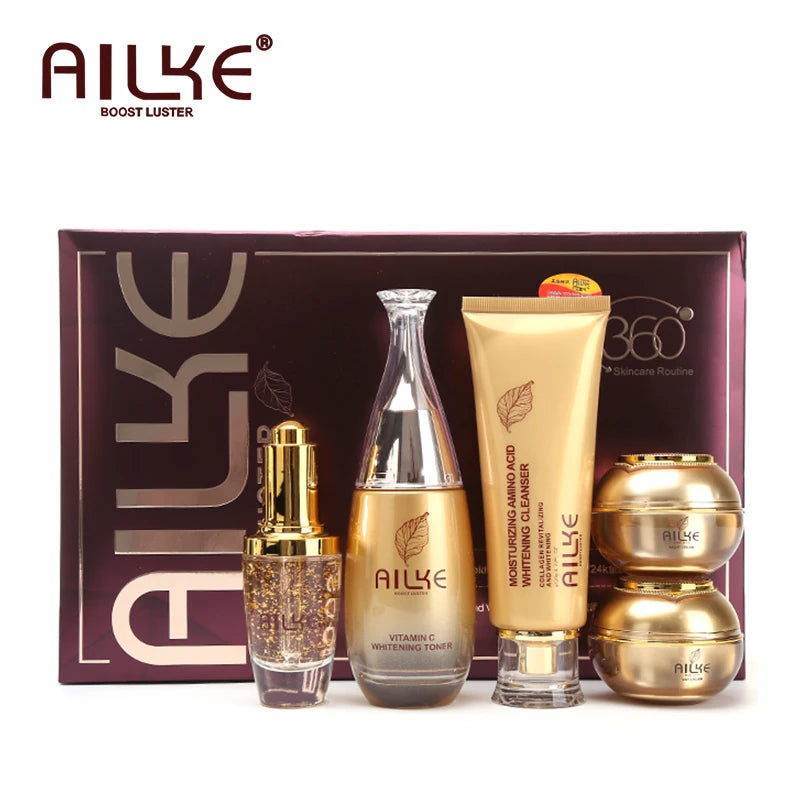 AILKE 24K Collagen Whitening &amp; Moisturizing Set – glød, jevnhet og ungdommelig hudtone