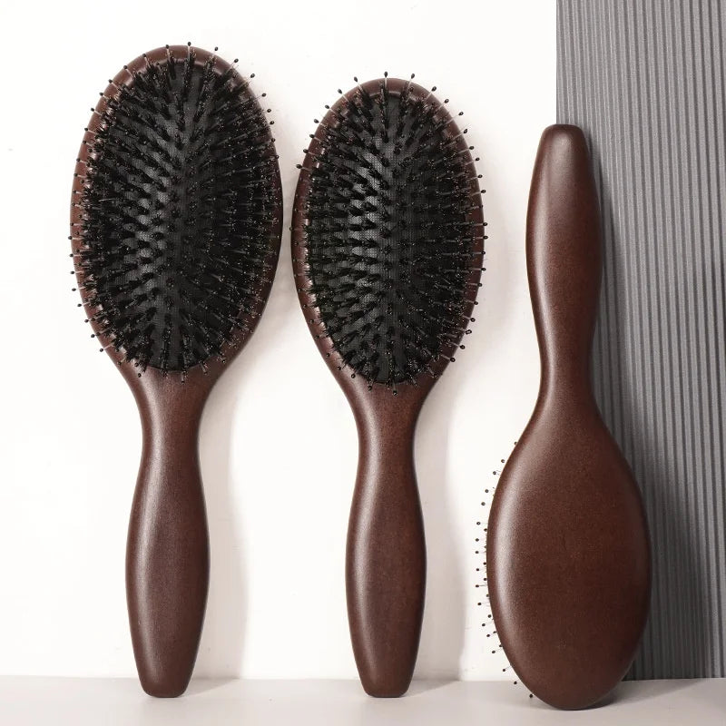 Wooden Hair Brush Comb – Naturlig Antistatisk Hårbørste med Luftpute og Massasjeeffekt