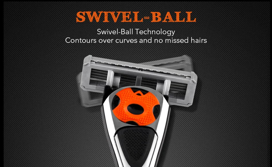 Qshave Black Silver Spider-Man Edition – klassisk barberhøvel med 6 blader og gaveeske