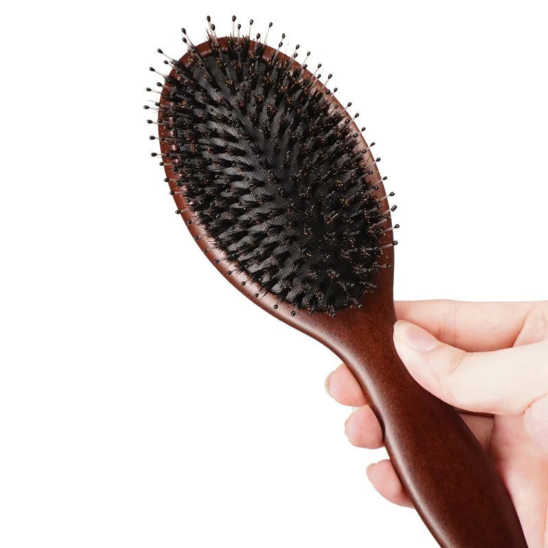 Wooden Hair Brush Comb – Naturlig Antistatisk Hårbørste med Luftpute og Massasjeeffekt