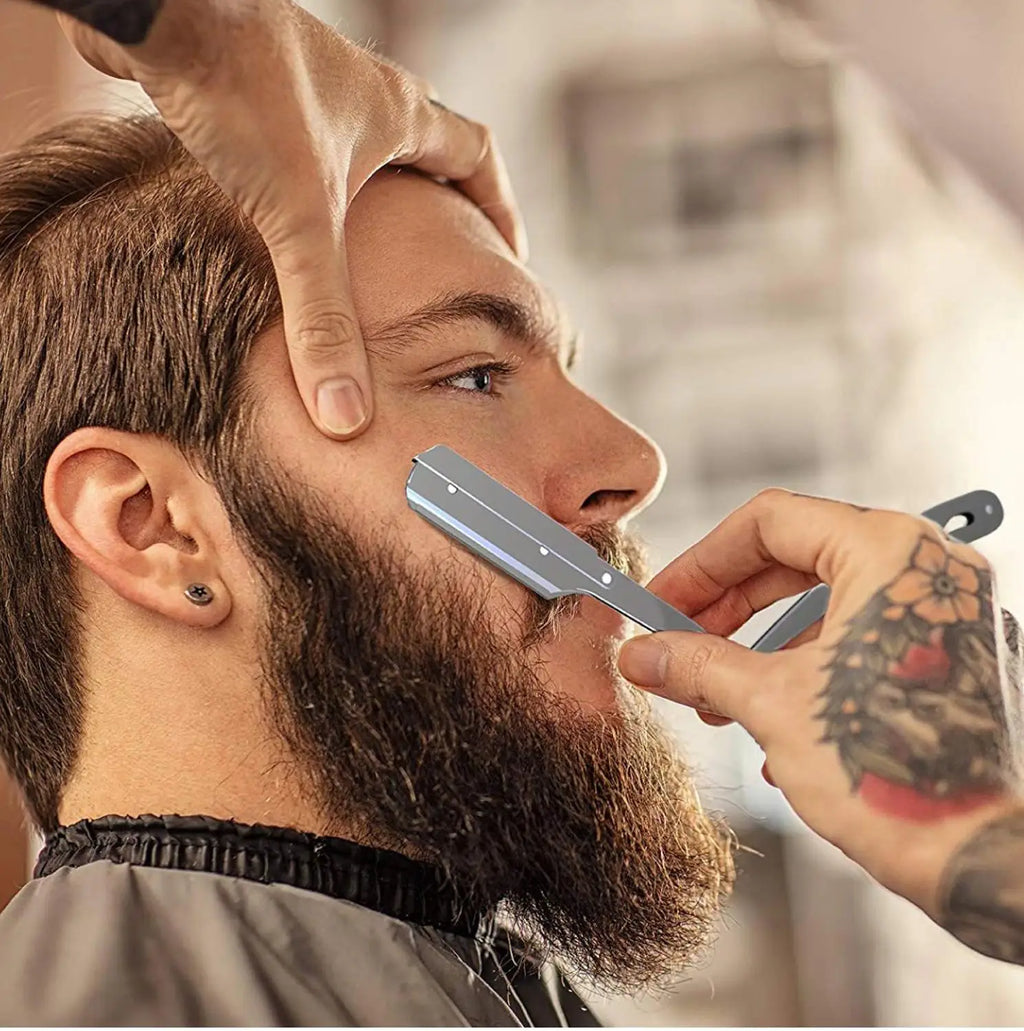Klassisk Barberkniv i Rustfritt Stål – Stil, Presisjon og Kontroll for Menn