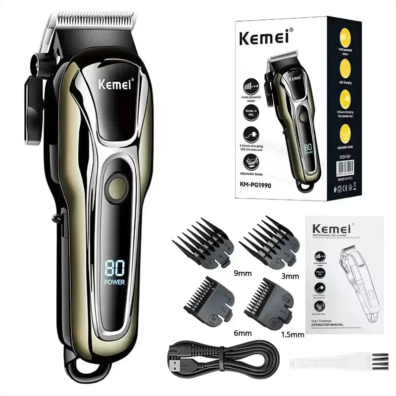 Kemei KM-PG1990A Professional Hair Clipper – kraftig, presis og stillegående trimmer