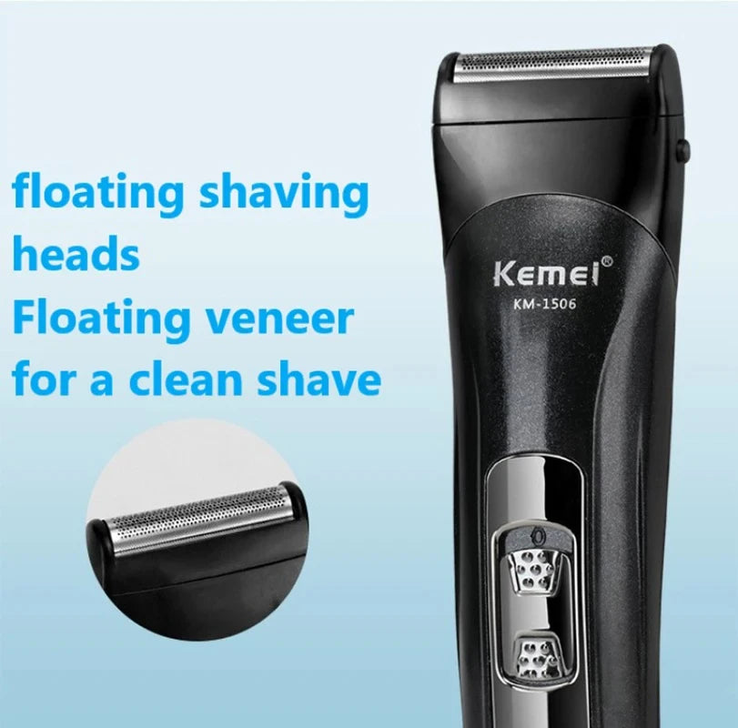 Kemei KM-1506 3-i-1 Elektrisk Shaver – komplett løsning for barbering, trimming og nesehårfjerning