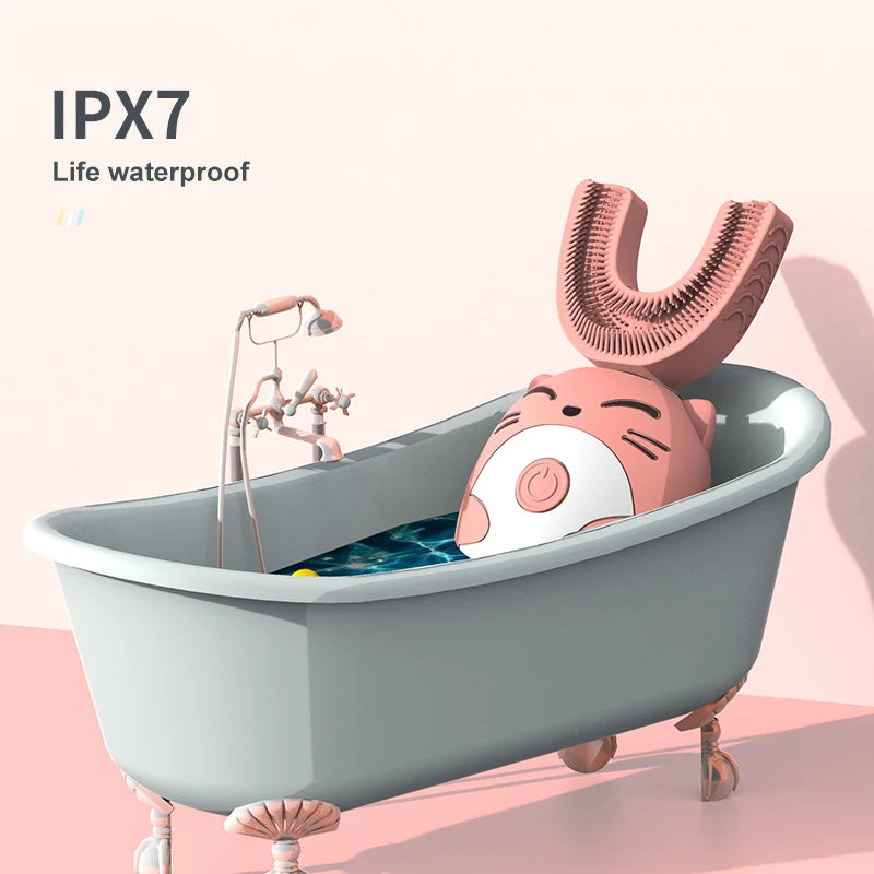 Balashov Kids U-Shape Sonic Electric Toothbrush – 360° smart tannbørste for barn med ultralydrengjøring og IPX7 vanntetthet