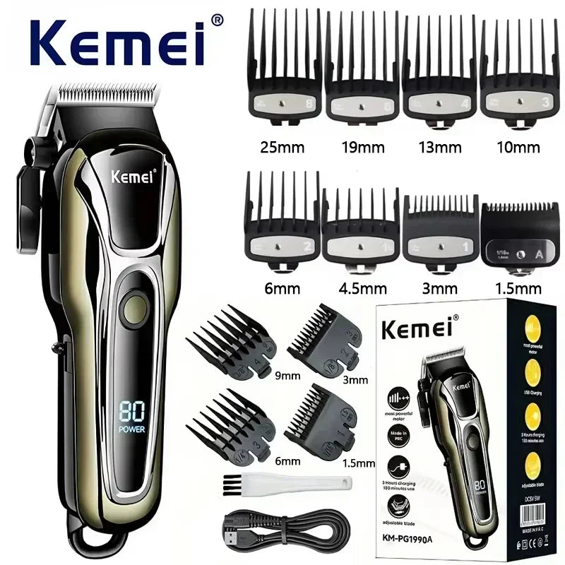 Kemei KM-PG1990A Professional Hair Clipper – kraftig, presis og stillegående trimmer for profesjonell hårklipp
