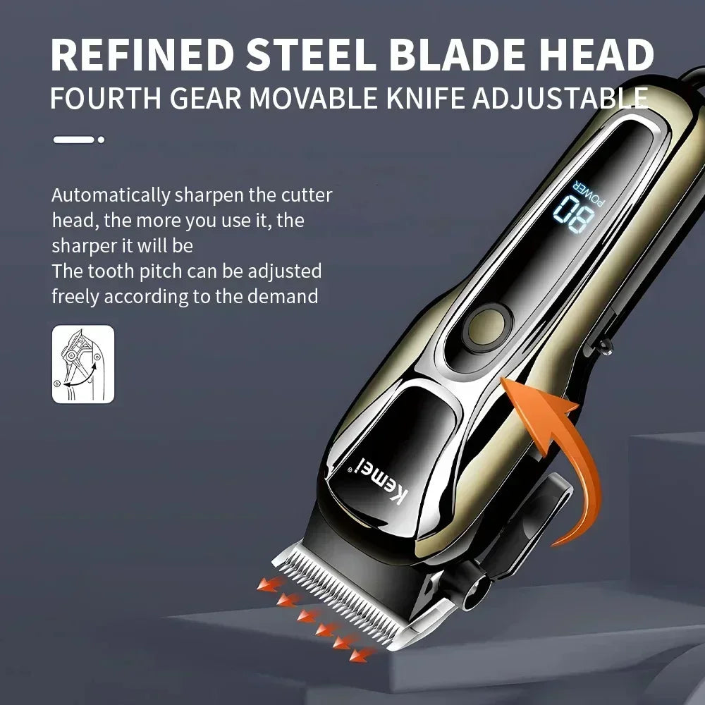 Kemei KM-PG1990A Professional Hair Clipper – kraftig, presis og stillegående trimmer for profesjonell hårklipp