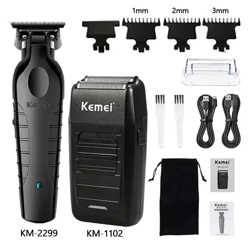 Kemei Hair Clippers Kit KM-2296 KM-2299 KM-1102 Men's Electric Hair Trimmer Machine Professional Hair Cutting Machine Clipper