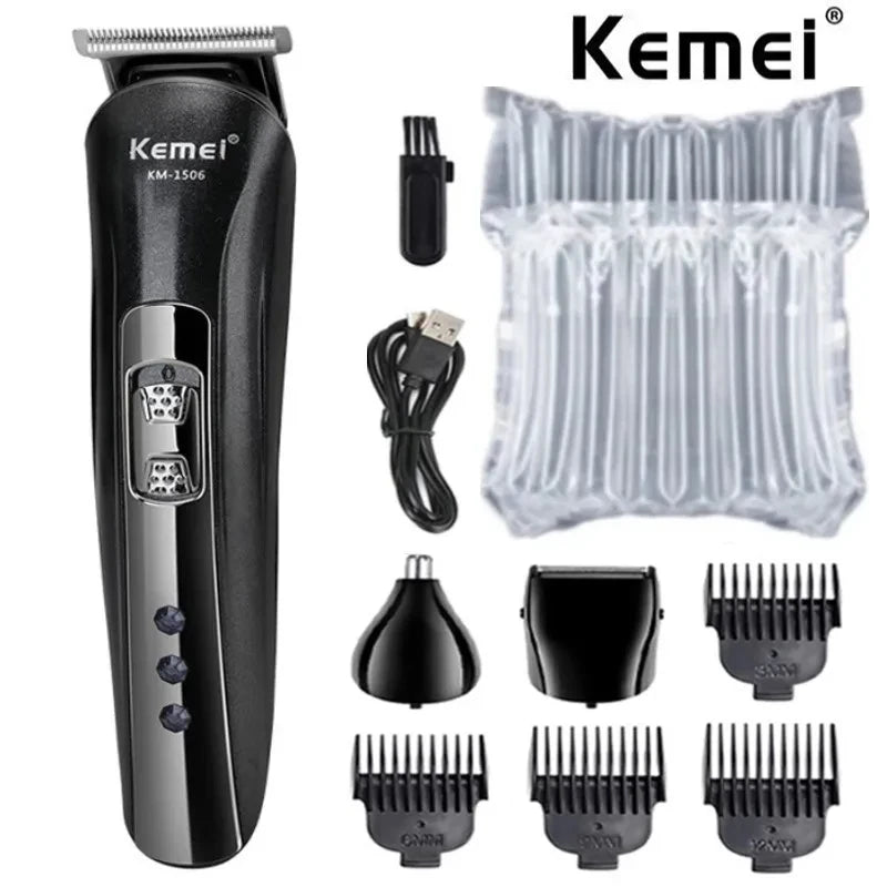 Kemei KM-1506 3-i-1 Elektrisk Shaver – komplett løsning for barbering, trimming og nesehårfjerning