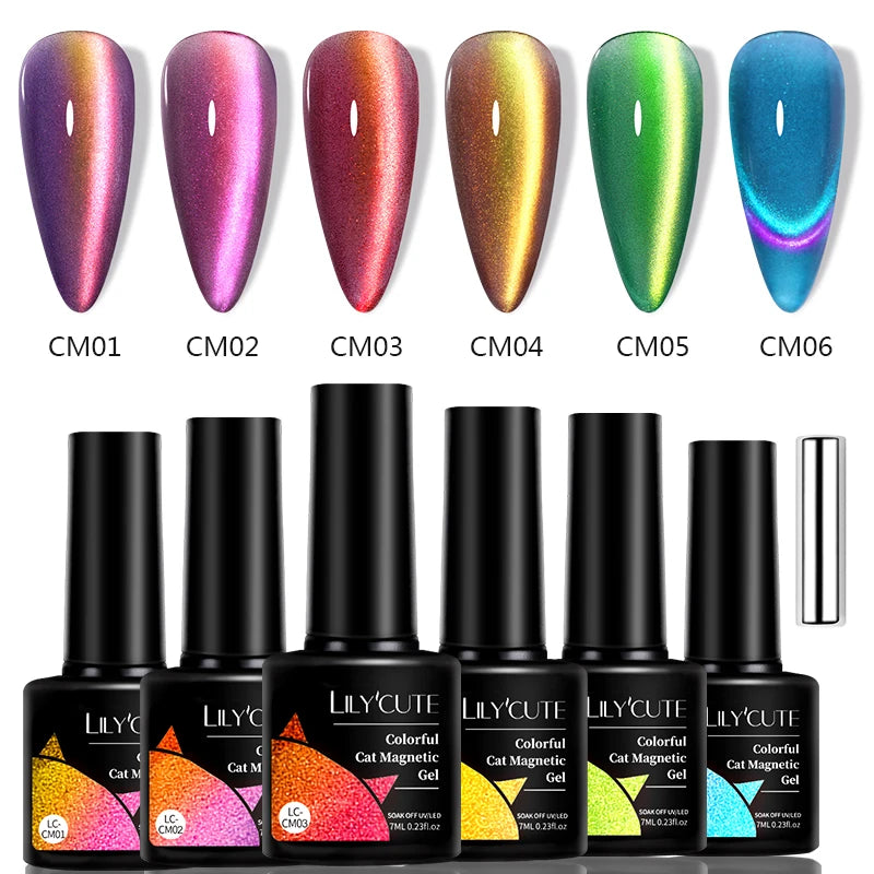 LILYCUTE 6-Delers Cat Eye Gel Neglelakksett