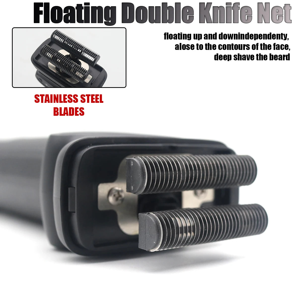 VGR V-368 Dobbel Foliebarbermaskin med LCD-display – tett, kraftig og fleksibel barbering