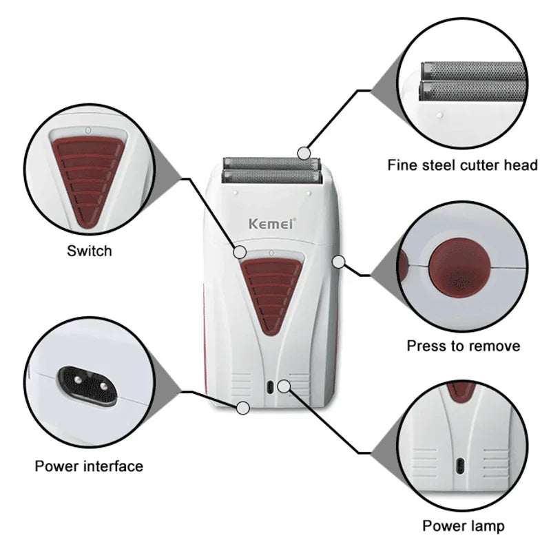 Kemei KM-PG809A + KM-PG232 + KM-3382 Grooming Kit – komplett hår- og skjeggsett for presis, stillegående og profesjonell klipp