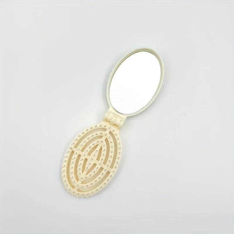 Sammenleggbar hårbørste med speil