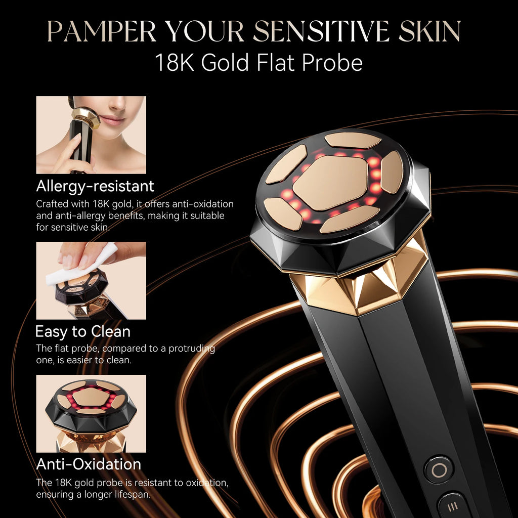 ANLAN Multifunction Skincare Device Pro 18K Gold – løft, forny og gjenoppliv huden med profesjonell presisjon