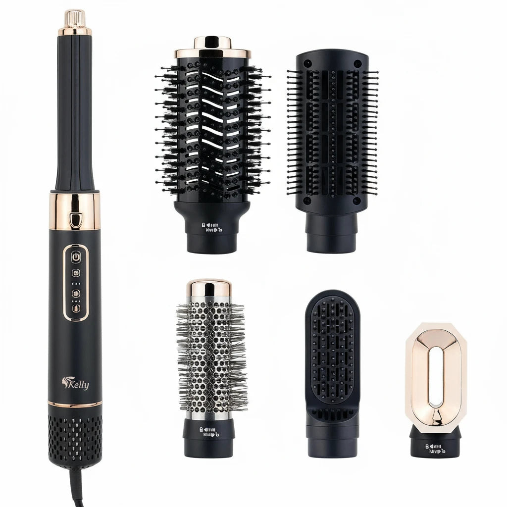High Speed 6-i-1 Hårføner – 110 000 RPM, 1600 W og Profesjonell Ioneteknologi