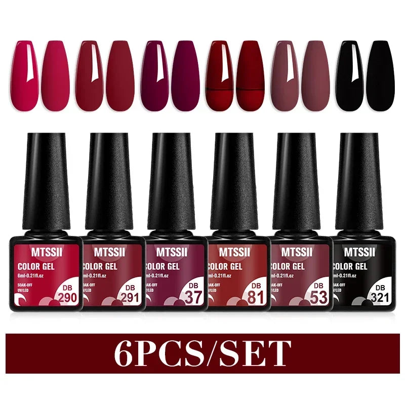 MTSSII 6-Delers Nude &amp; Brun Gel Neglelakksett