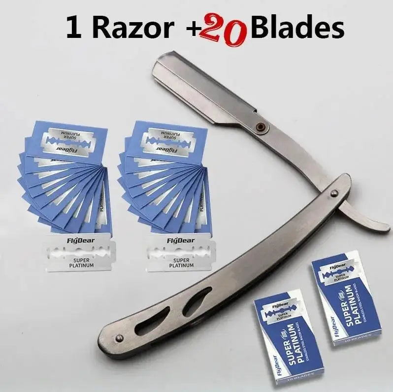 Profesjonell Salon Barber Razor – Klassisk Foldbar Barberkniv i Rustfritt Stål for Presis og Behagelig Barbering