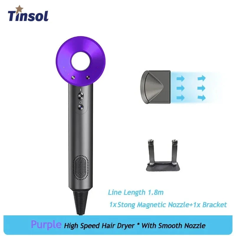 Bladfri Hårføner med Negativ Ioneteknologi – 110 000 RPM høyhastighetsmotor og magnetiske munnstykker