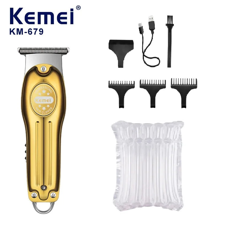 Kemei KM-679 Gold &amp; Silver Edition – presis, stilfull og profesjonell hårtrimmer for menn