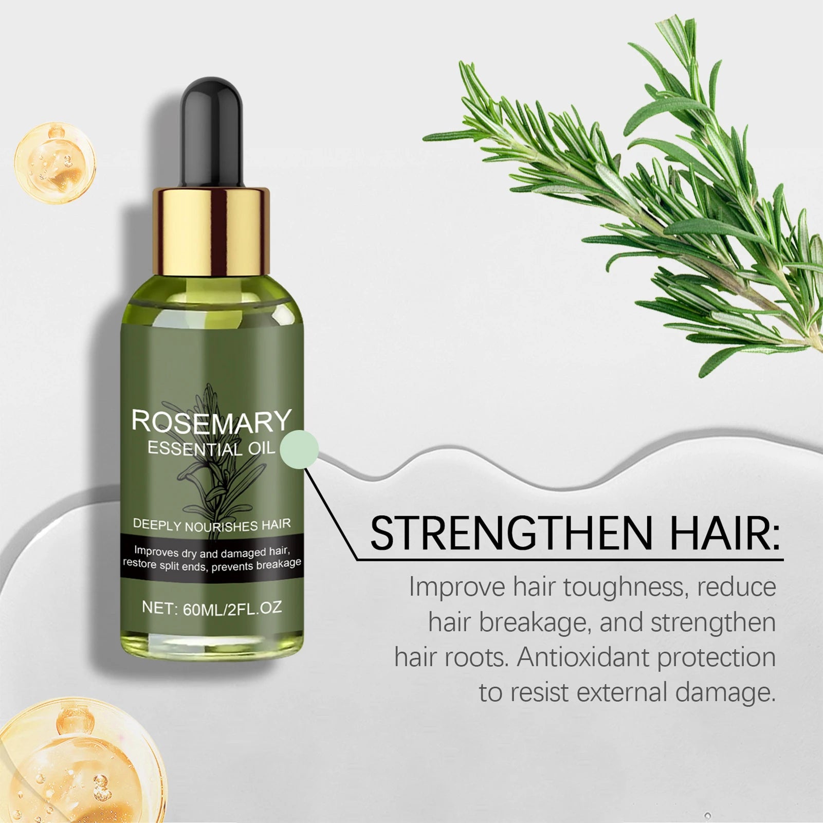 Rosemary Hair Essential Oil – Naturlig styrke, glans og næring for sunt hår