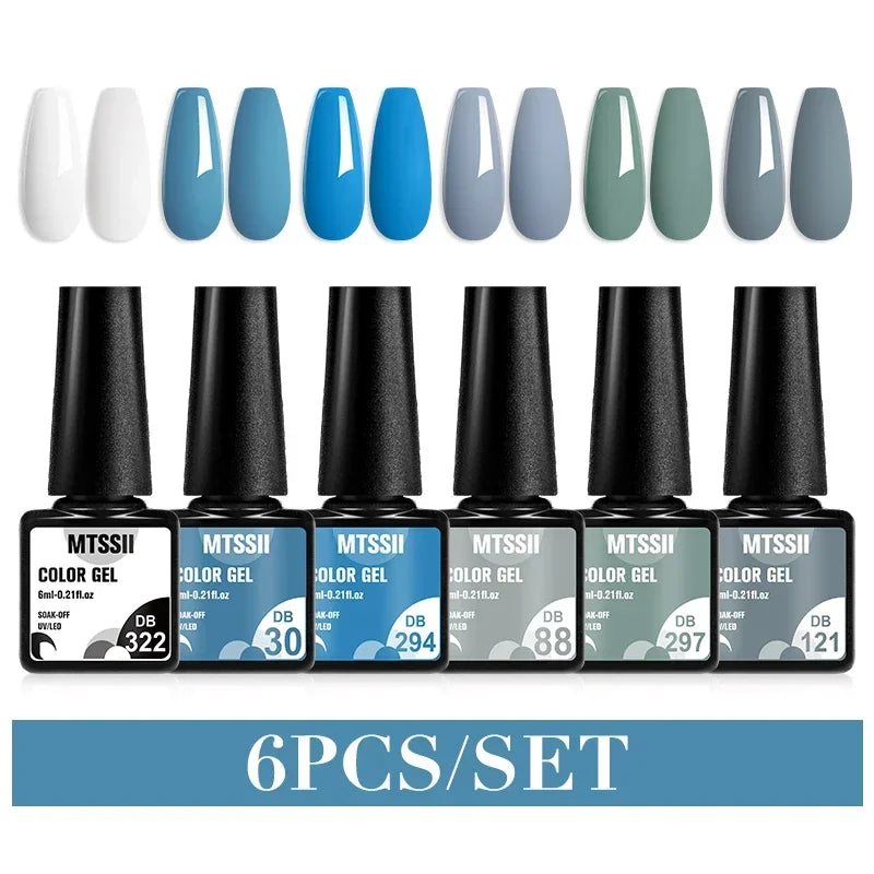 MTSSII 6-Delers Nude &amp; Brun Gel Neglelakksett