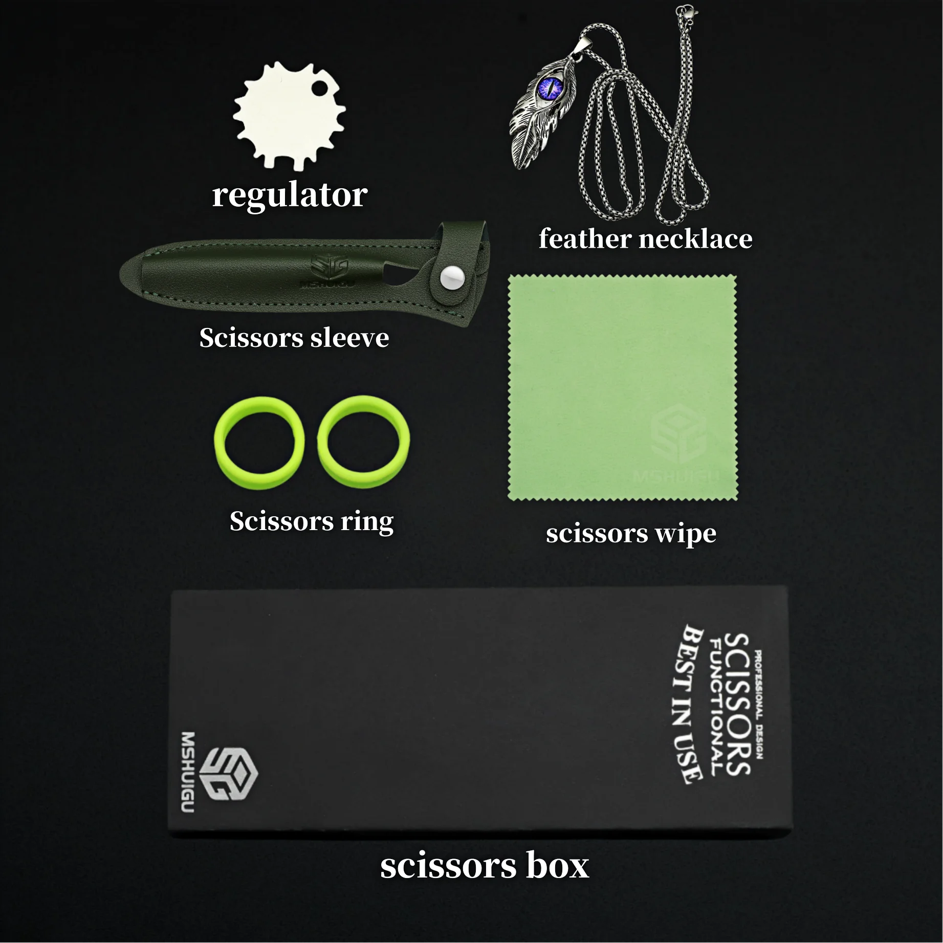 MSHUIGU VG10 Profesjonell Frisørsaks – Laser-Slipt Blad med 26 Tenner for Presis Tynning