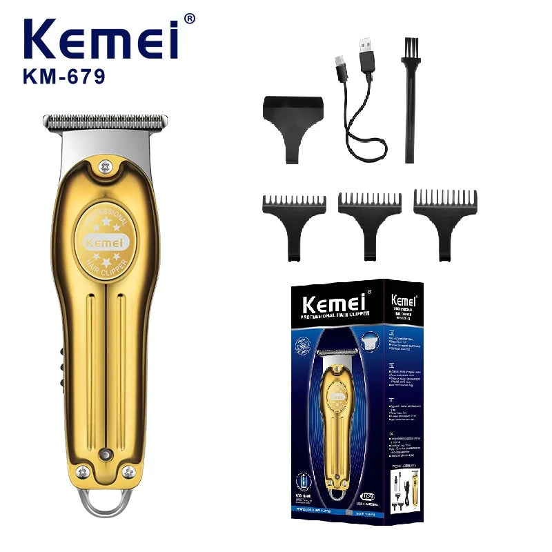 Kemei KM-679 Gold &amp; Silver Edition – presis, stilfull og profesjonell hårtrimmer for menn