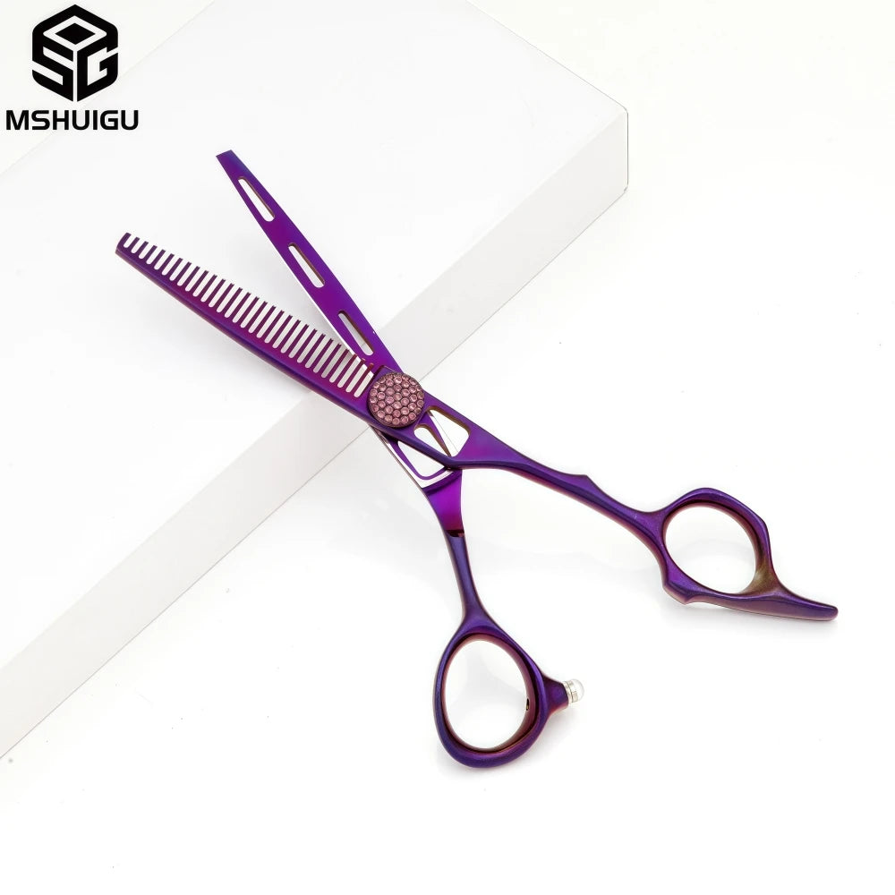 MSHUIGU VG10 Profesjonell Frisørsaks – Laser-Slipt Blad med 26 Tenner for Presis Tynning