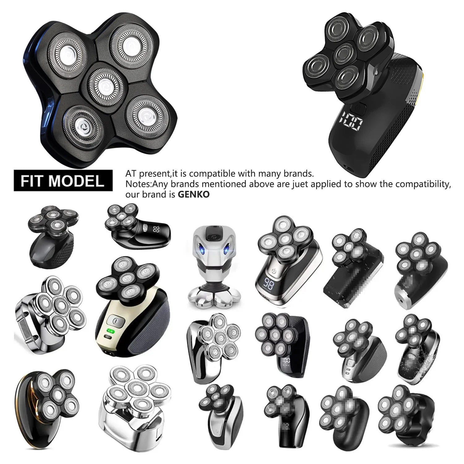 GENKO 5D Electric Head Shaver – presis, fleksibel og komfortabel barbering for menn