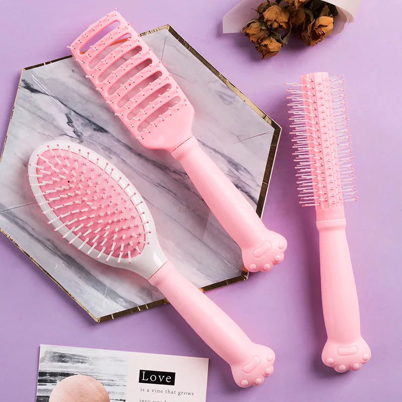 Air Cushion Massage Hair Brush – Søt Katteformet Børste for Barn og Voksne