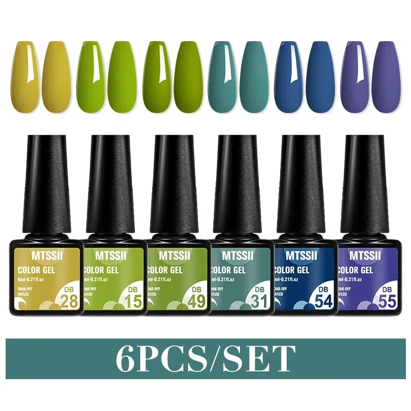 MTSSII 6-Delers Nude &amp; Brun Gel Neglelakksett