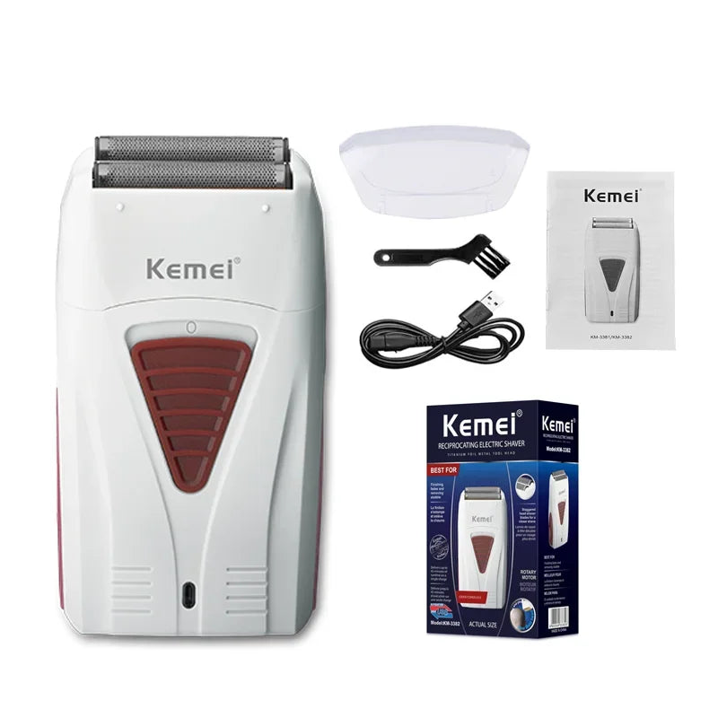 Kemei KM-PG809A + KM-PG232 + KM-3382 Grooming Kit – komplett hår- og skjeggsett for presis, stillegående og profesjonell klipp