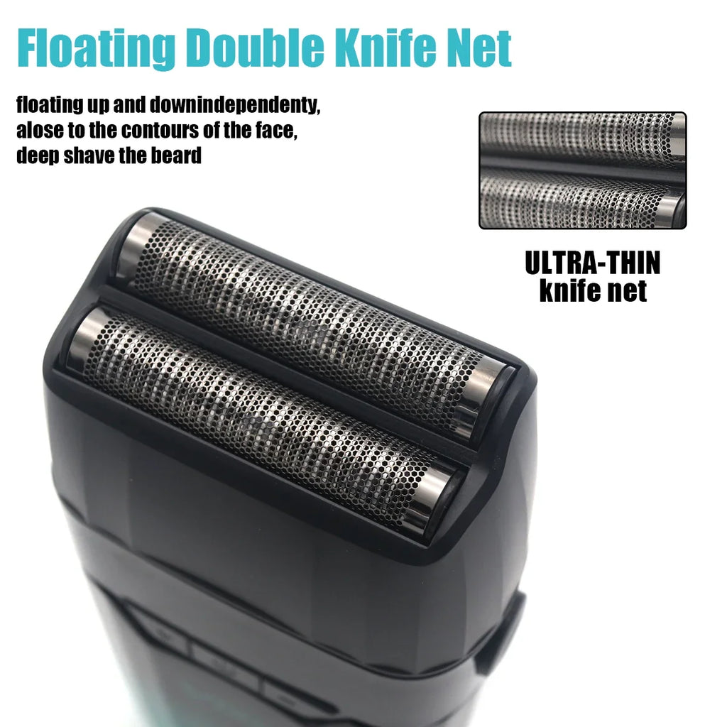 VGR V-308 Dobbel Folieskjeggtrimmer – tett, kraftig og hudvennlig barbering med LCD-display