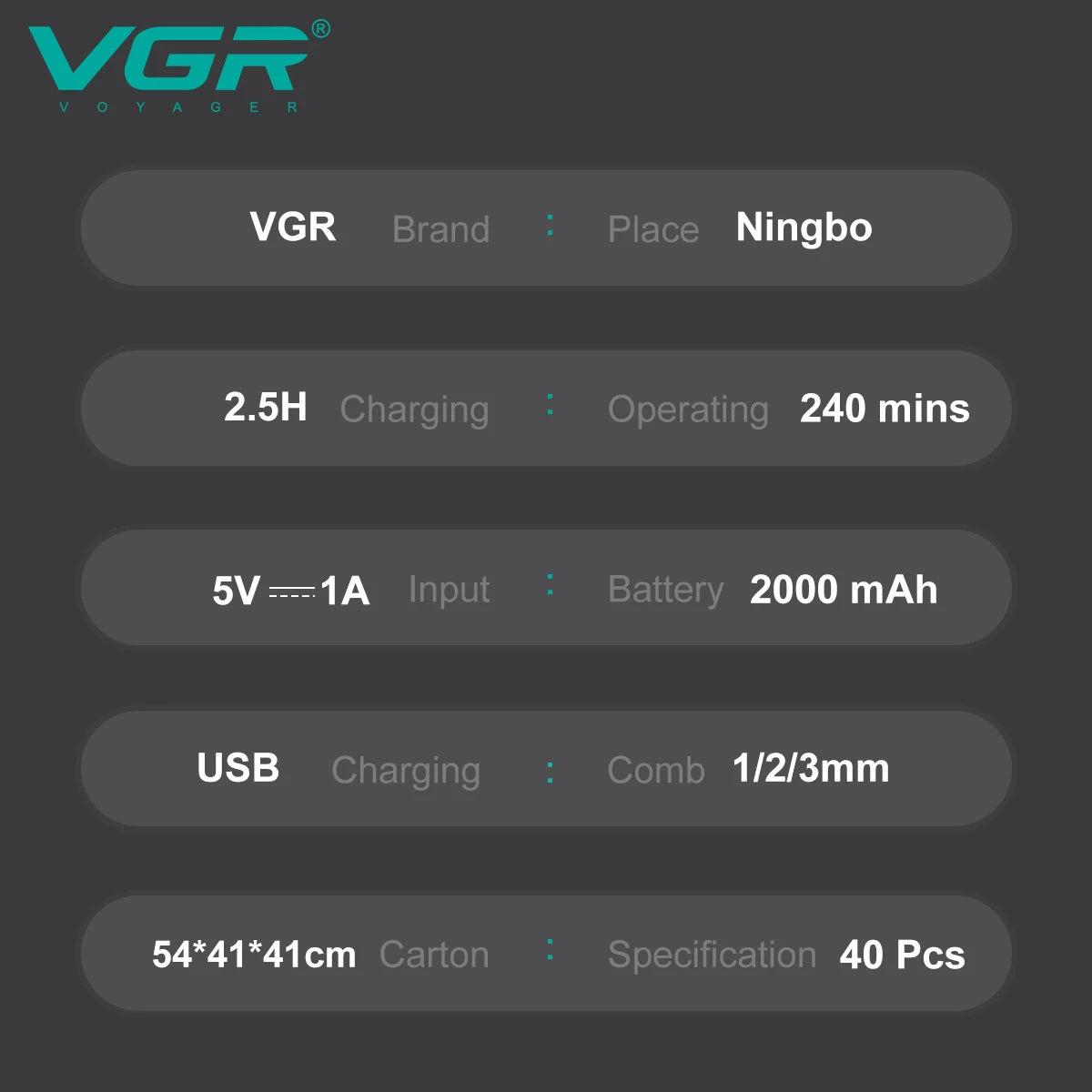 VGR V-003 / V-906 Kroppstrimmer og Hårklipper – allsidig presisjonstrimmer for hele kroppen