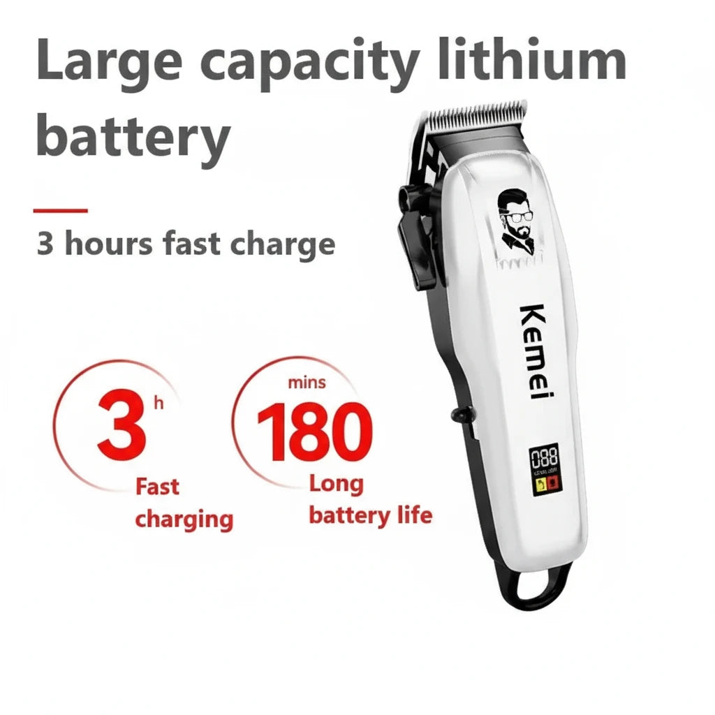 Kemei KM-PG809A Profesjonell Hårklipper – presis, kraftig og oppladbar trimmer for menn