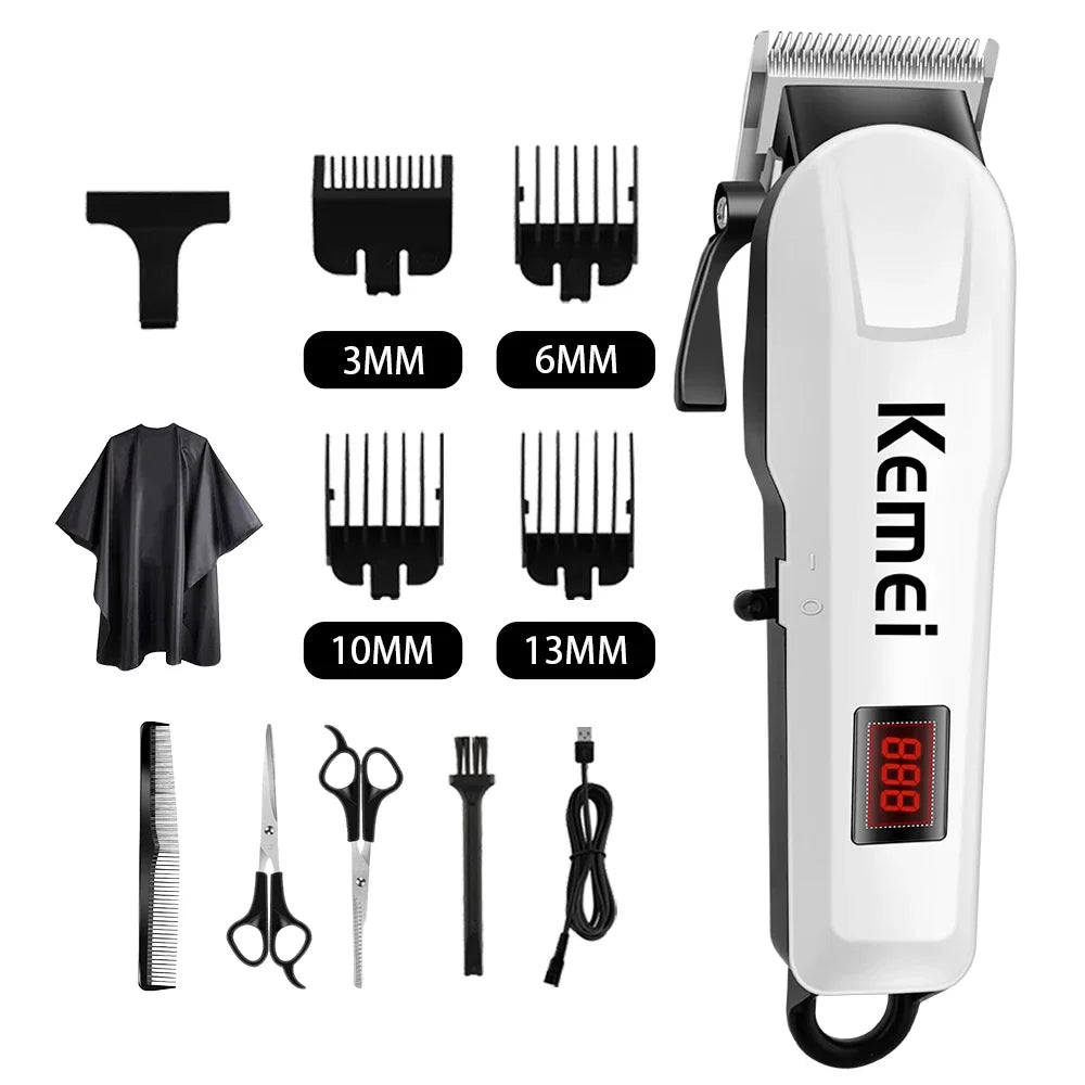 Kemei KM-809A Professional Hair Clipper – kraftig, presis og allsidig hår- og skjeggtrimmer for menn