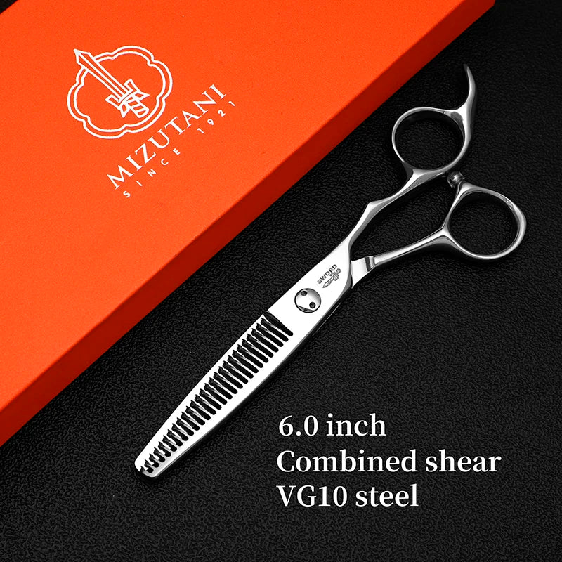 Profesjonelt saksesett i 440C-stål – 6" klippe- og uttynningssaks