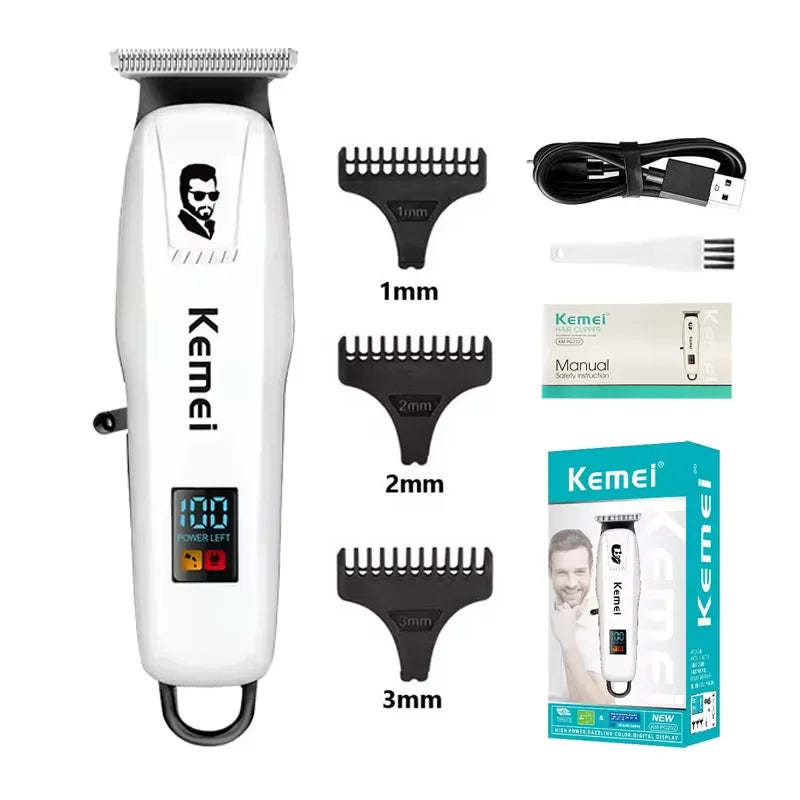 Kemei KM-PG809A + KM-PG232 + KM-3382 Grooming Kit – komplett hår- og skjeggsett for presis, stillegående og profesjonell klipp