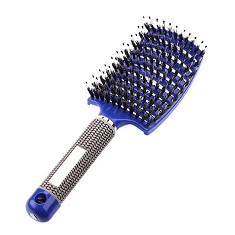 Nylon Bristle Scalp Massage Comb WetDry Use Curly Detangler Salon Hair Tool AntiStatic Design Styling Essential