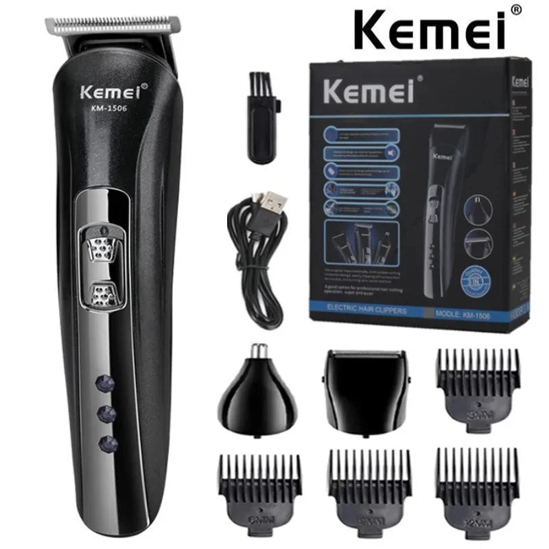 Kemei KM-1506 3-i-1 Elektrisk Shaver – komplett løsning for barbering, trimming og nesehårfjerning