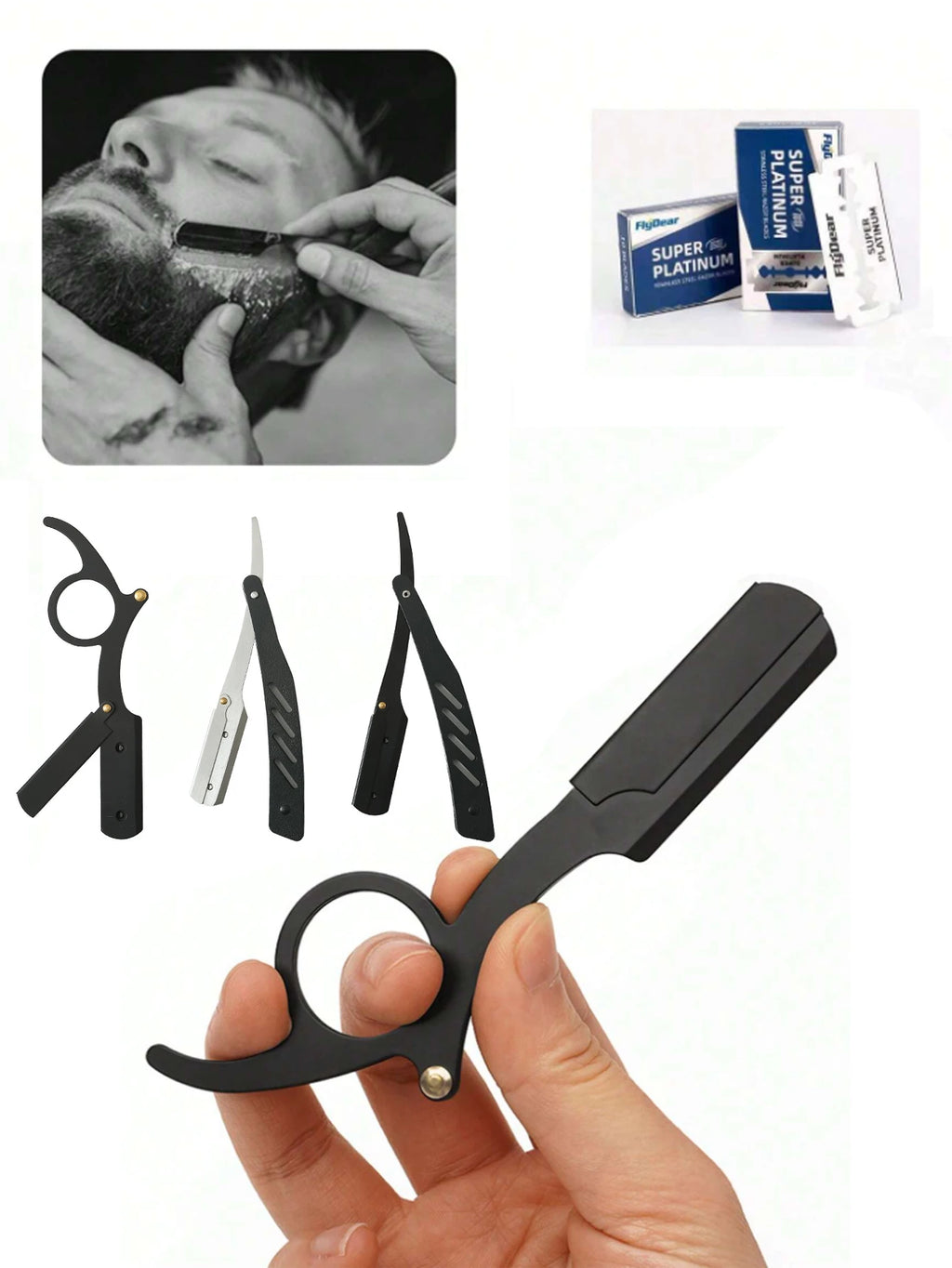 Manuell Barberhøvel i Rustfritt Stål – Presis, Komfortabel og Slitesterk Barbering for Menn