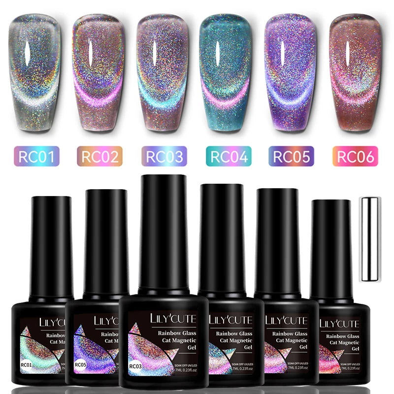 LILYCUTE 6-Delers Cat Eye Gel Neglelakksett
