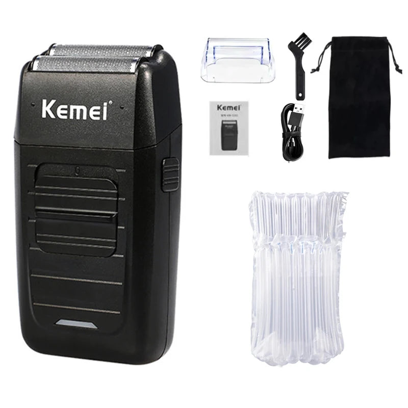 Kemei KM-2296 + KM-2299 + KM-1102 Professional Hair Clipper Kit – komplett trådløst klippesett for hår, skjegg og detaljer