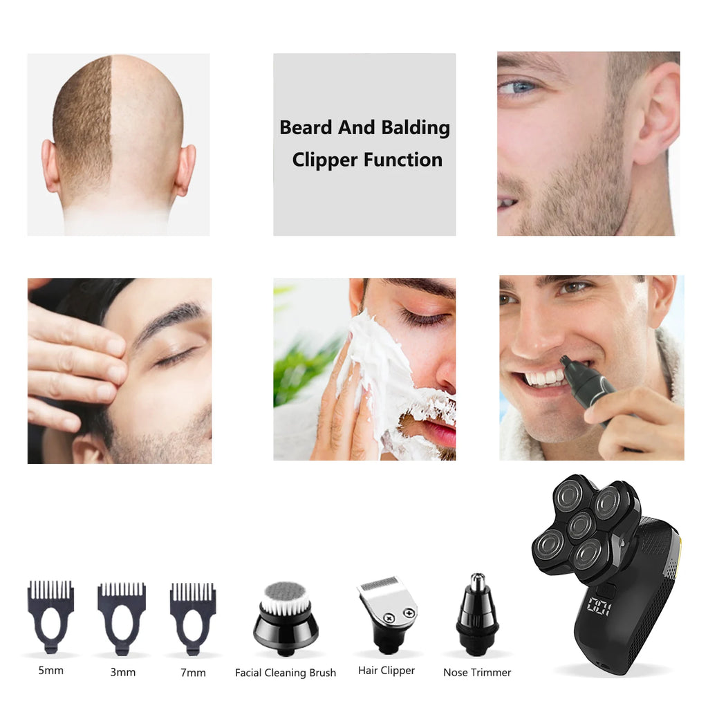 GENKO 5D Electric Head Shaver – presis, fleksibel og komfortabel barbering for menn