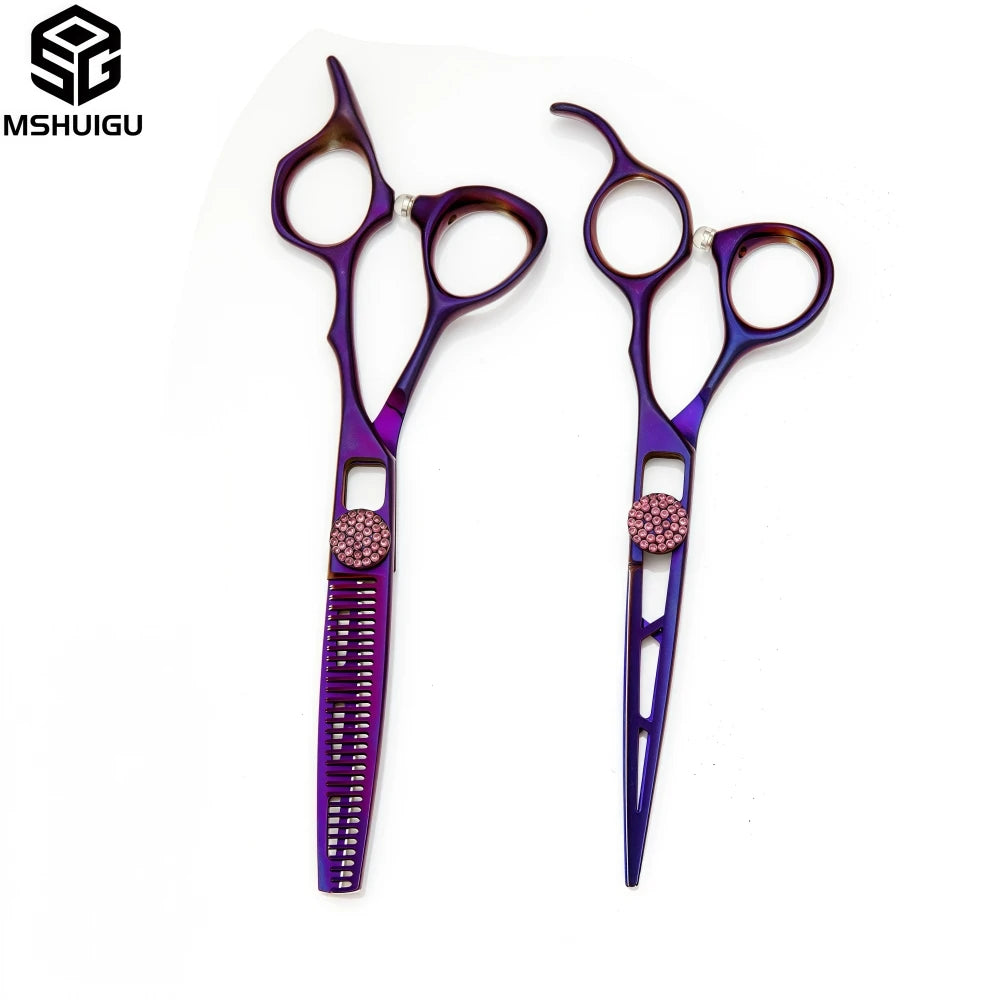 MSHUIGU VG10 Profesjonell Frisørsaks – Laser-Slipt Blad med 26 Tenner for Presis Tynning