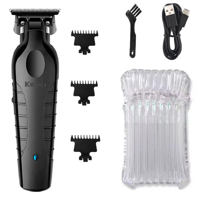 Kemei KM-2296 + KM-2299 + KM-1102 Professional Hair Clipper Kit – komplett trådløst klippesett for hår, skjegg og detaljer