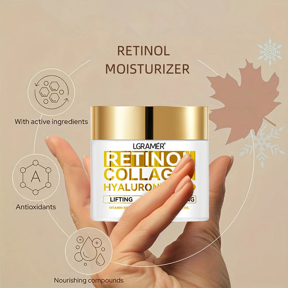 LGRAMER Retinol Face Cream – Oppstrammende og fuktighetsgivende anti-age krem for glattere hud
