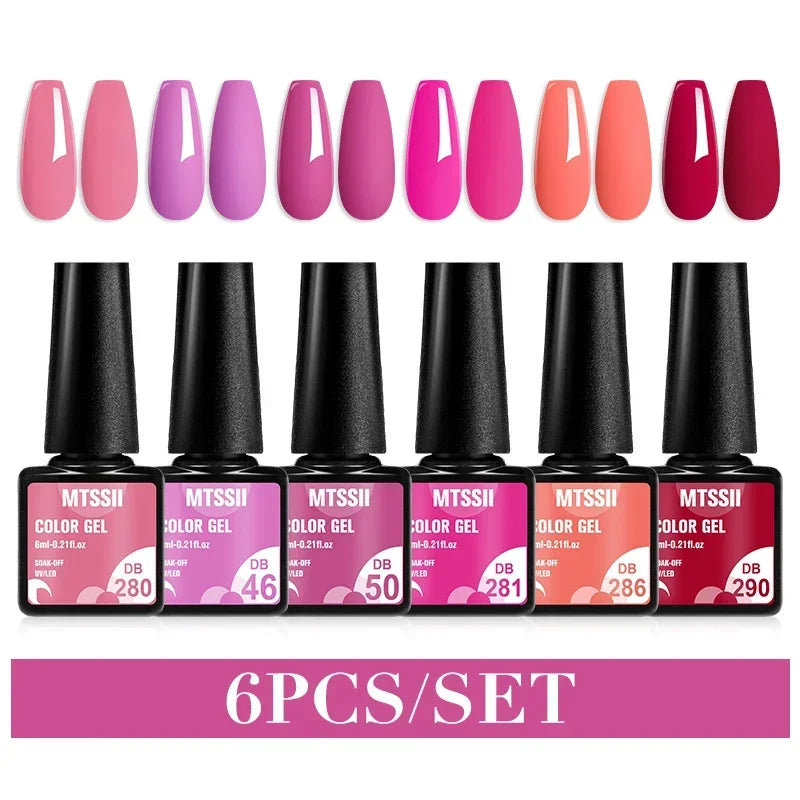 MTSSII 6-Delers Nude &amp; Brun Gel Neglelakksett