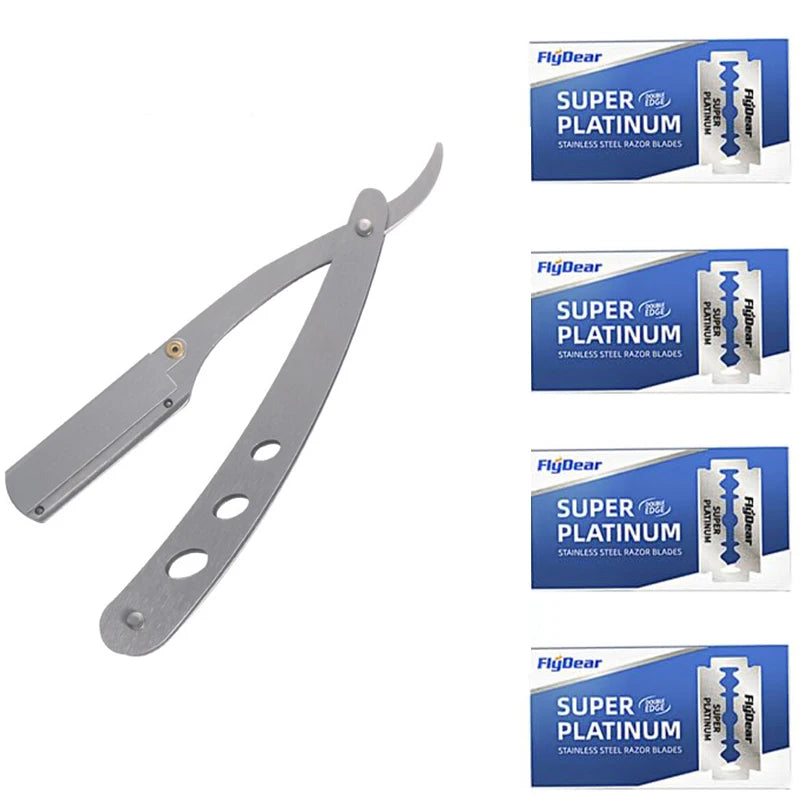 Profesjonell Salon Barber Razor – Klassisk Foldbar Barberkniv i Rustfritt Stål for Presis og Behagelig Barbering